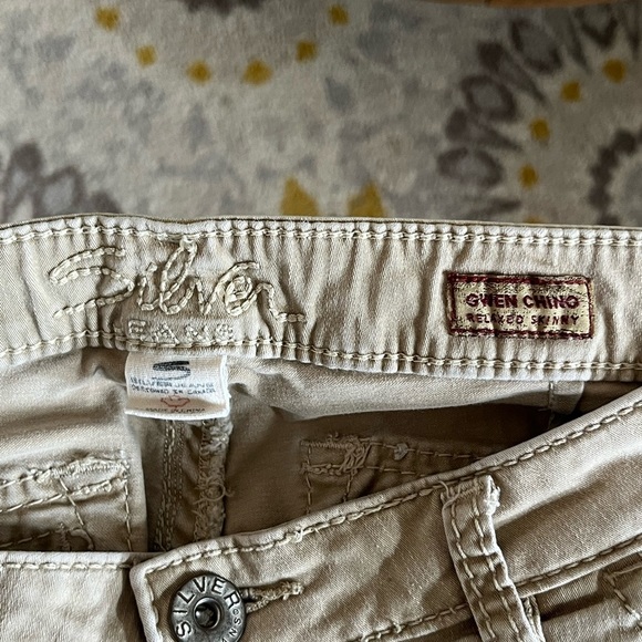 Silver Jeans Gwen Chino Skinny Fit Khaki Pants Size W 26/ L31 - Picture 5 of 8